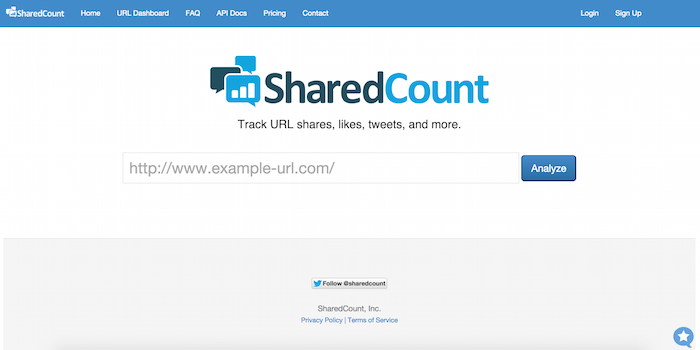 Sharedcount - 100 social media tools